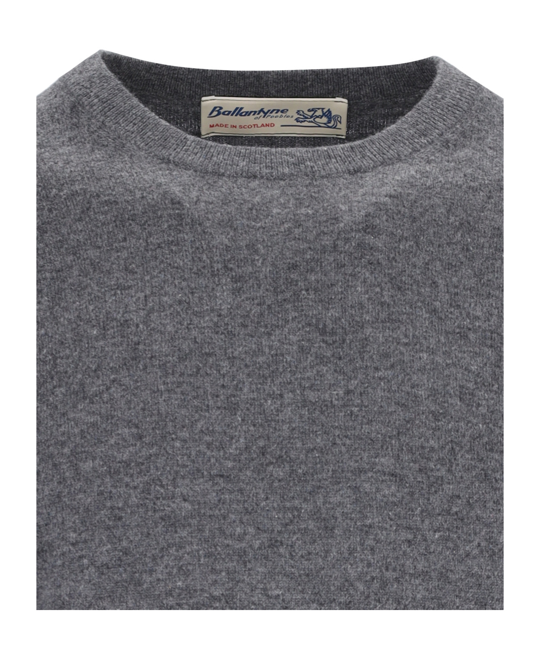 Ballantyne Basic Sweater In Gray Cashmere In Black
