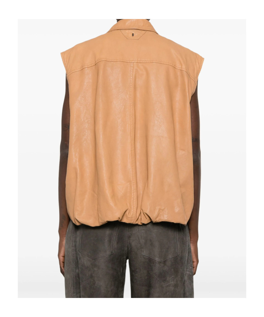 Salvatore Santoro Leather Waistcoat Santoro In Nude