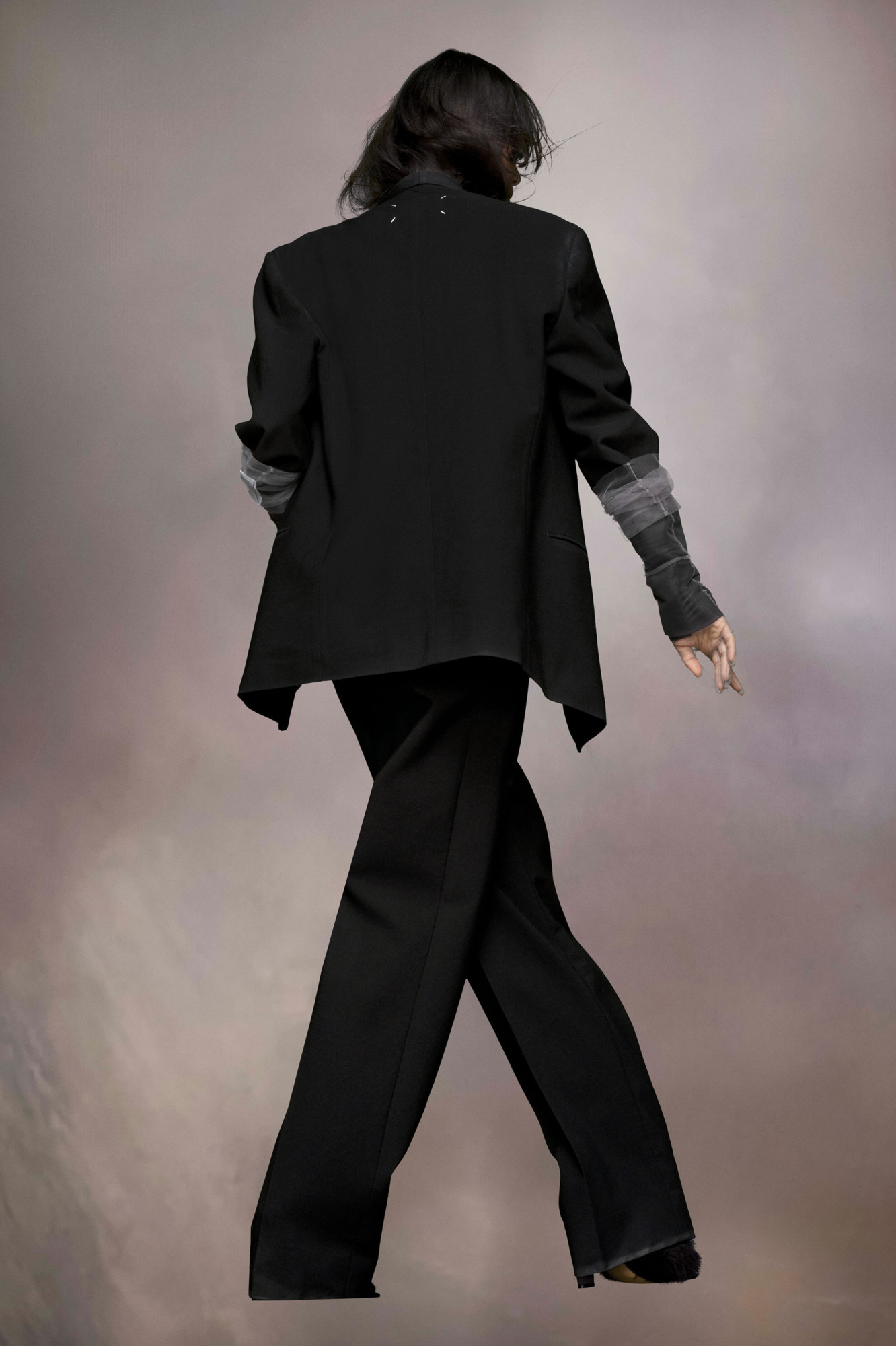 Maison Margiela Wool Single-breasted Blazer Jacket In Black