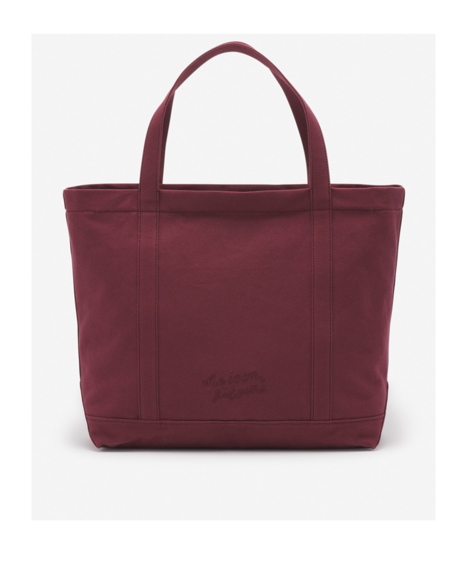 MAISON KITSUNÉ MAISON KITSUNÉ FOX HEAD EMBROIDERED LARGE TOTE BAG