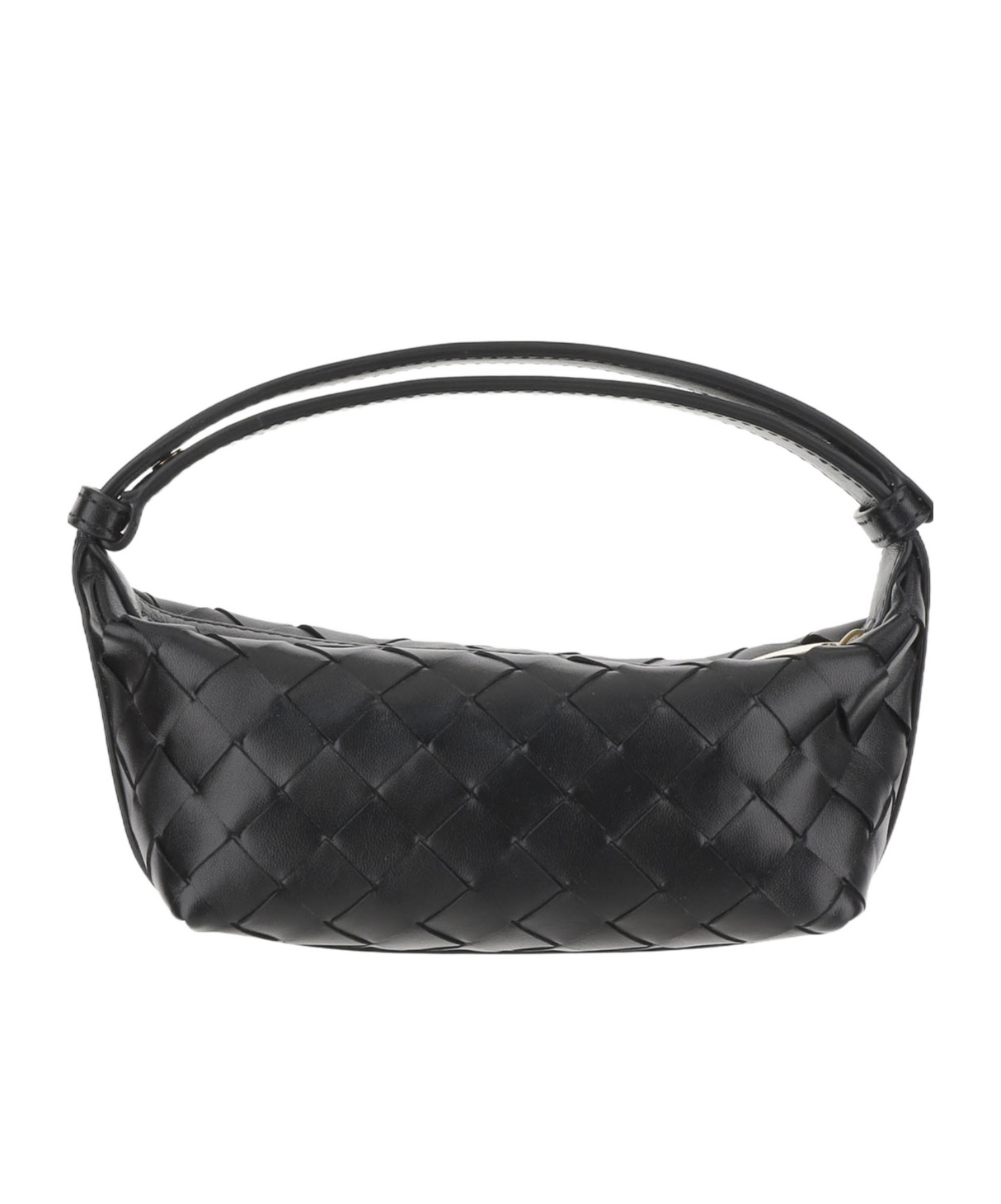 Bottega Veneta Woven Design Handbag In Black