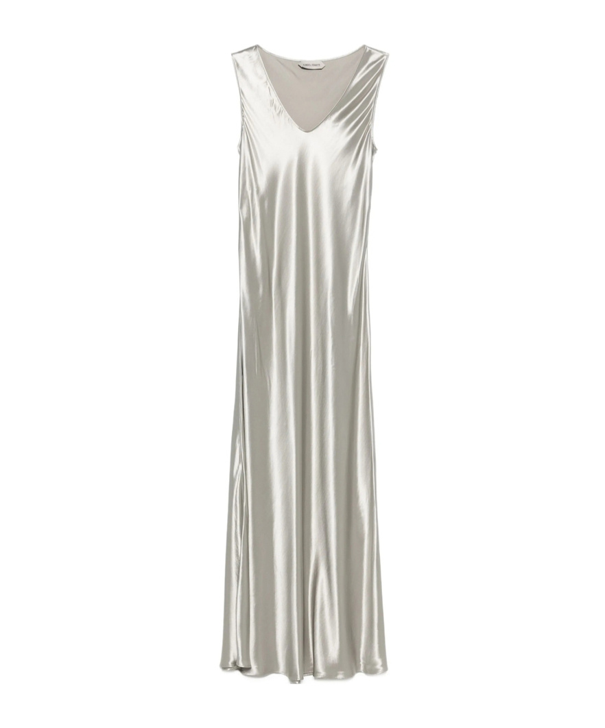Alberta Ferretti V-neck Slip Dress In Silver