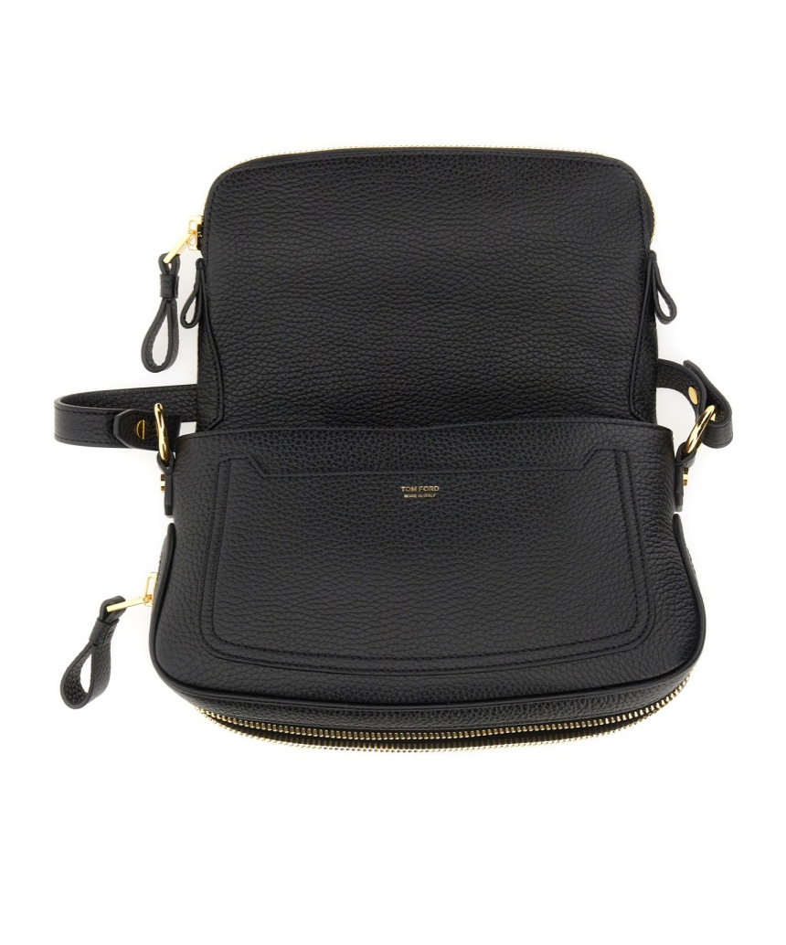 Tom Ford Folded-design Pebbled-leather Shoulder Bag
