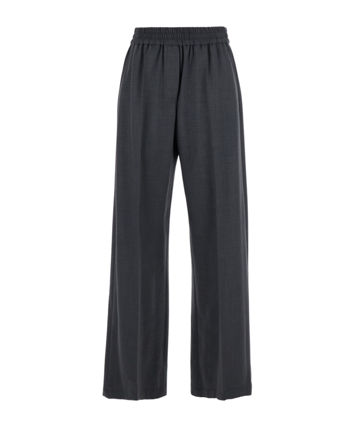 Brunello Cucinelli Grey Pants With Elastic Waist In Wool Blend Stretch Woman
