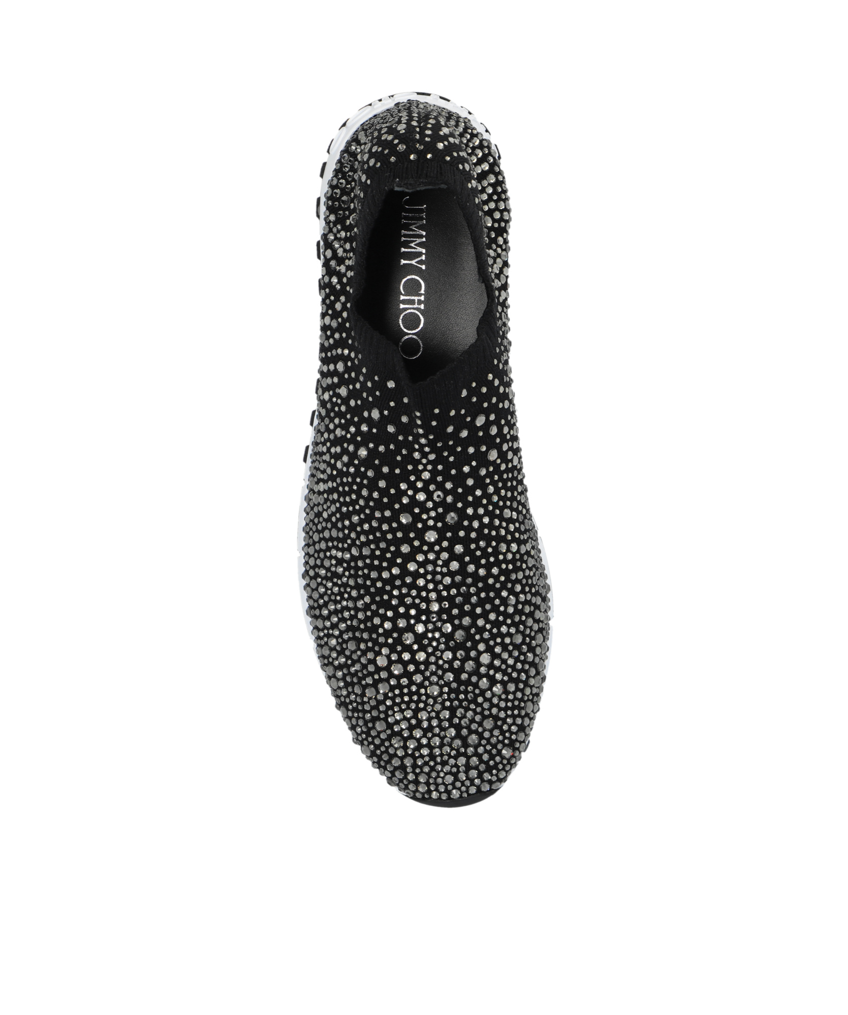 Jimmy Choo Verona Crystal Embellished Slip-on Sneakers In Black