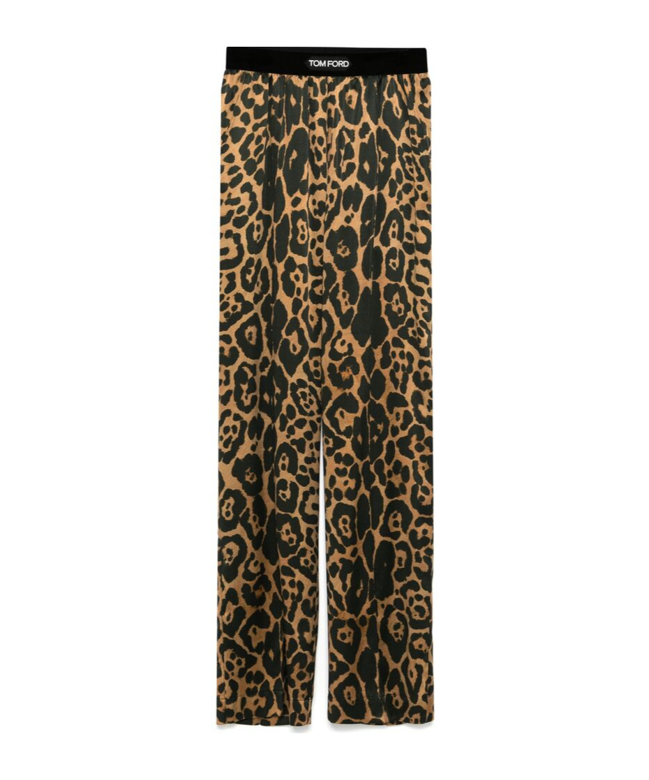 Shop Tom Ford Leopard-print Trousers In Green