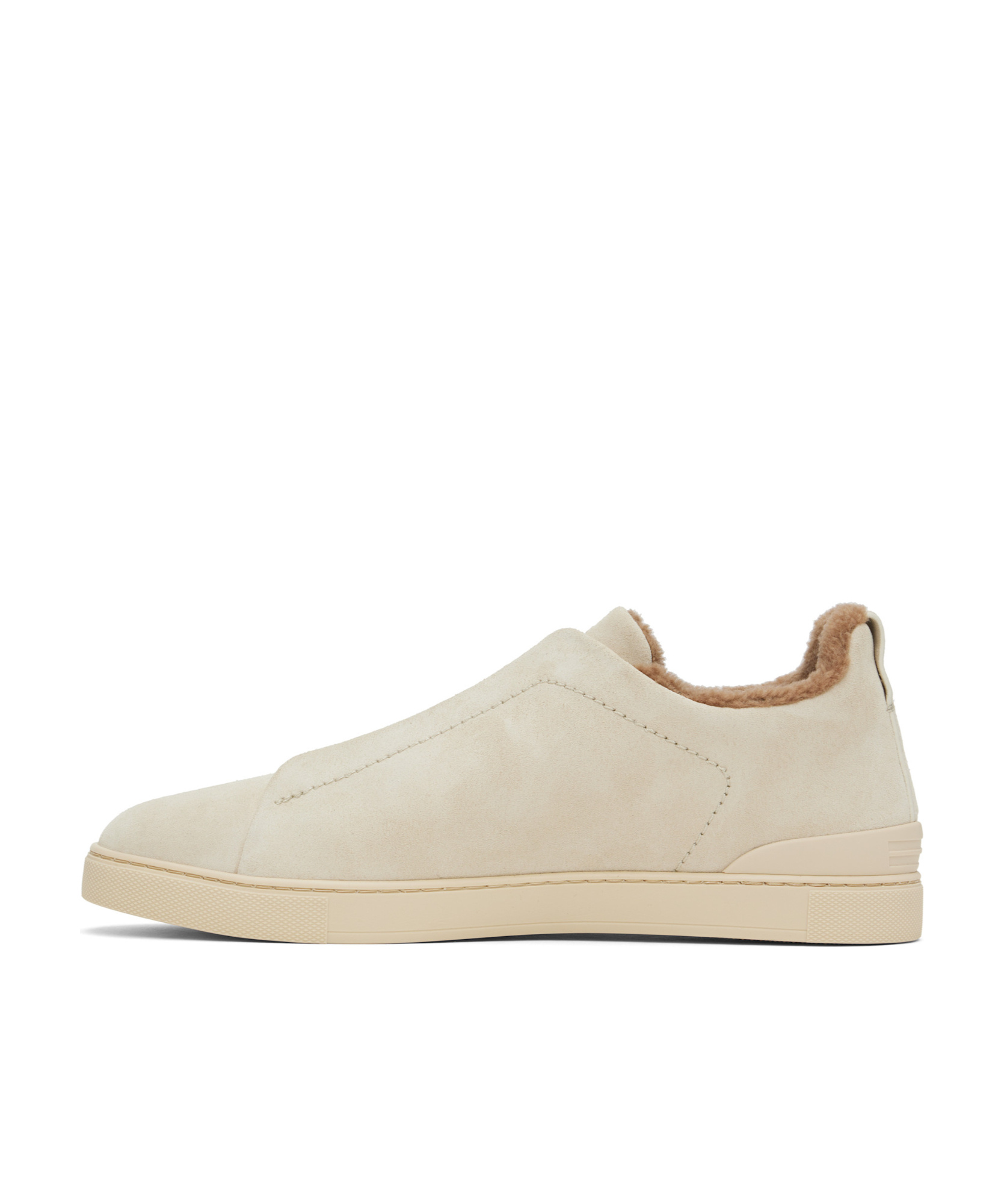 Zegna Gray Suede Triple Stitch Sneakers In Brr