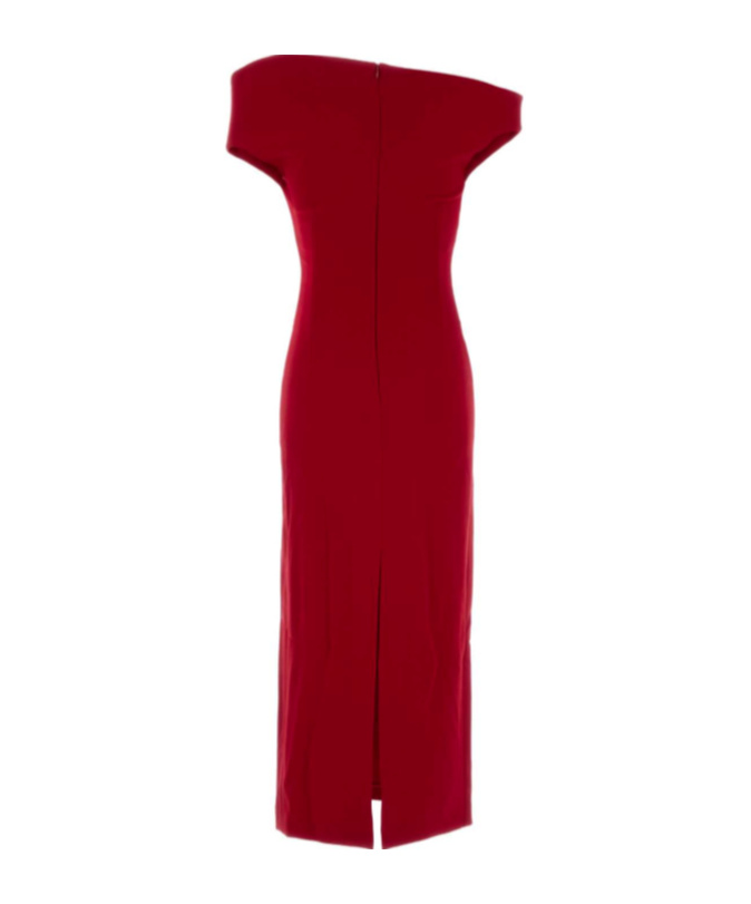 Magda Butrym Off-shoulder Midi Dress In Red
