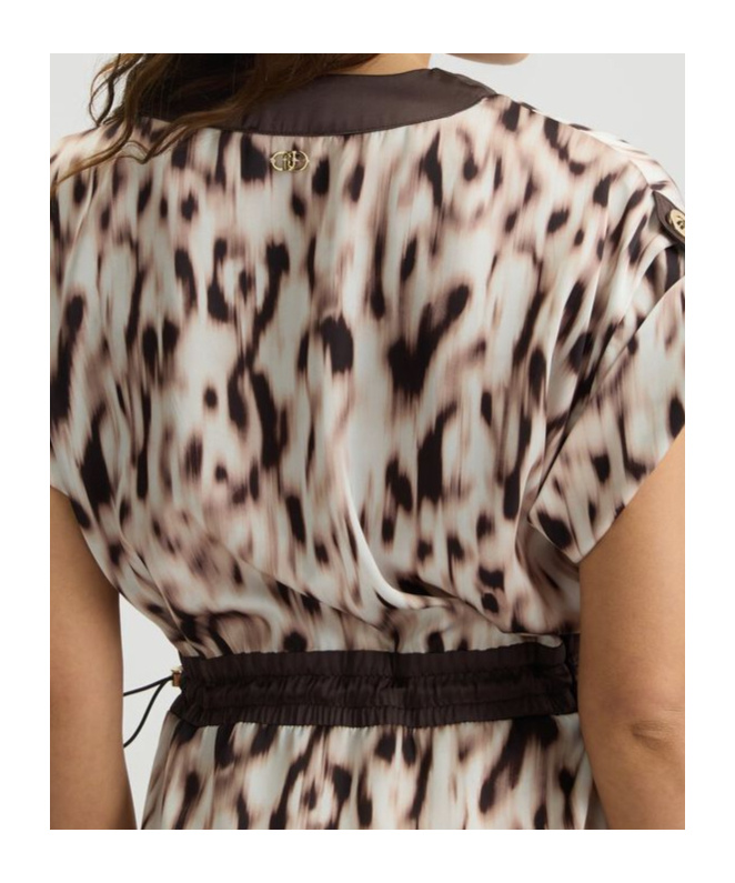 Liu •jo Animal Print V-neck Mini Dress In Animal Print