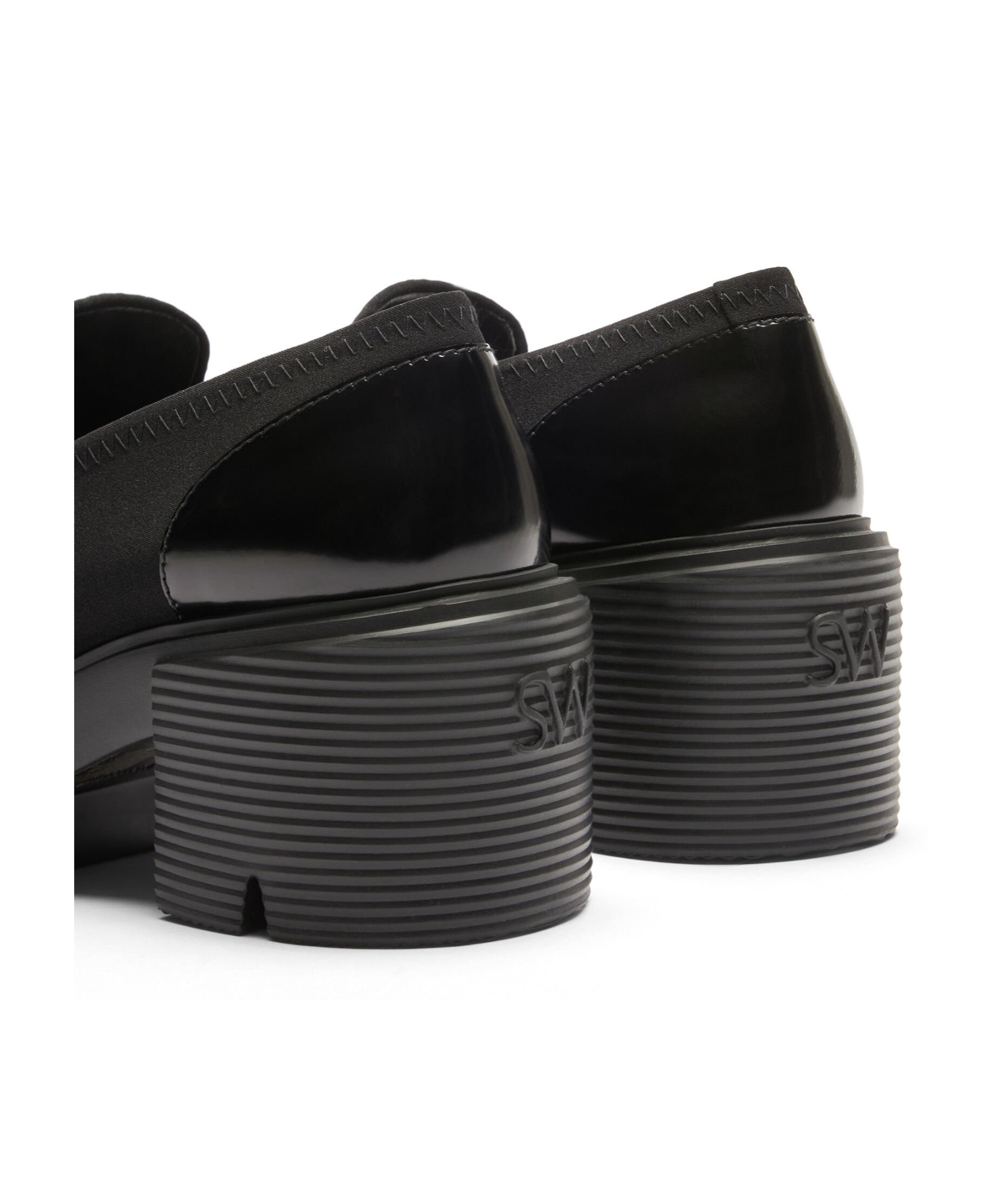 Stuart Weitzman Soho Glossed-leather Platform Loafers In Black
