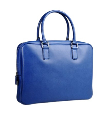 Giorgio Armani Simple Cross-pattern Briefcase In Blue