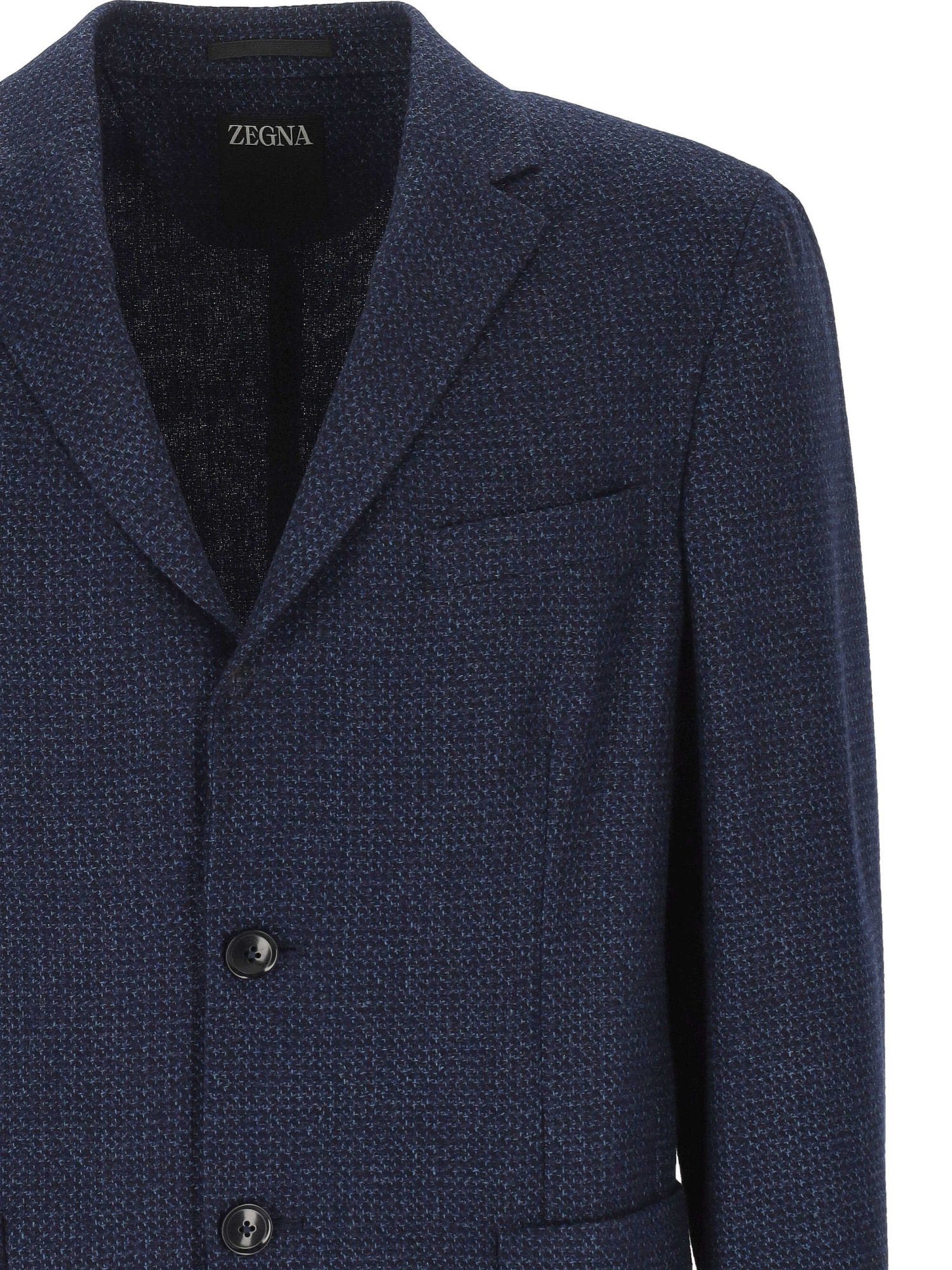 Zegna Two-button Single-breasted Tailored Jacket In Blue