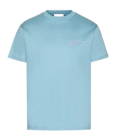 Valentino Vlogo Printed Cotton T-shirt In Blue