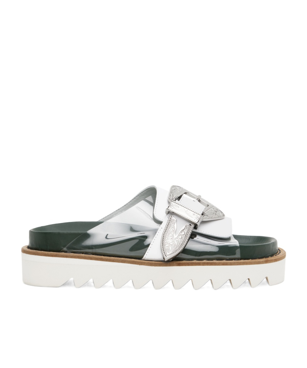 Toga Open-toed Contrasting Slippers In White