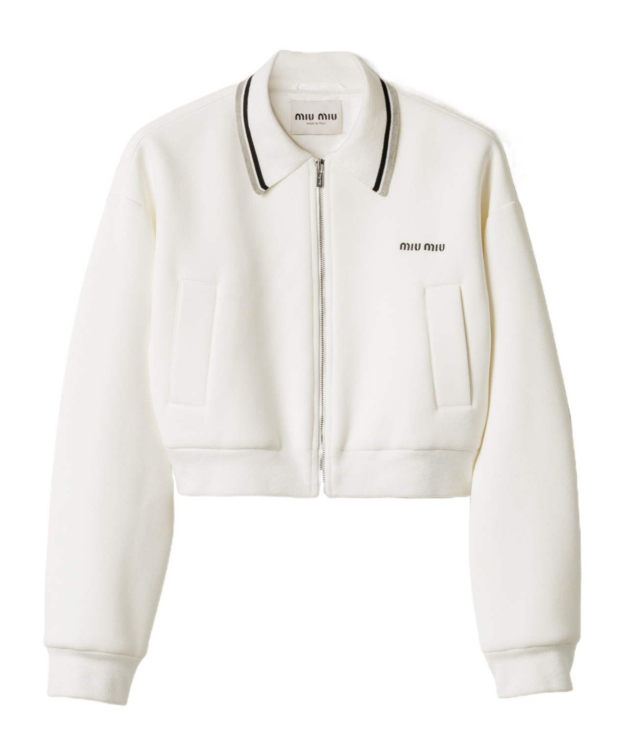 Miu Miu Bonded Piqué And Technical Jersey Blouson Jacket