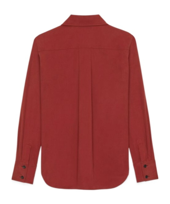 Saint Laurent Saharienne Long-sleeved Shirt In Red