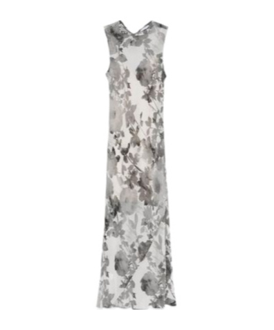 Patrizia Pepe Floral-print Midi Dress In Gray