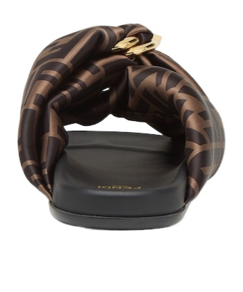 Fendi Feel Slides With Double-band And D-ring Buckle In Black