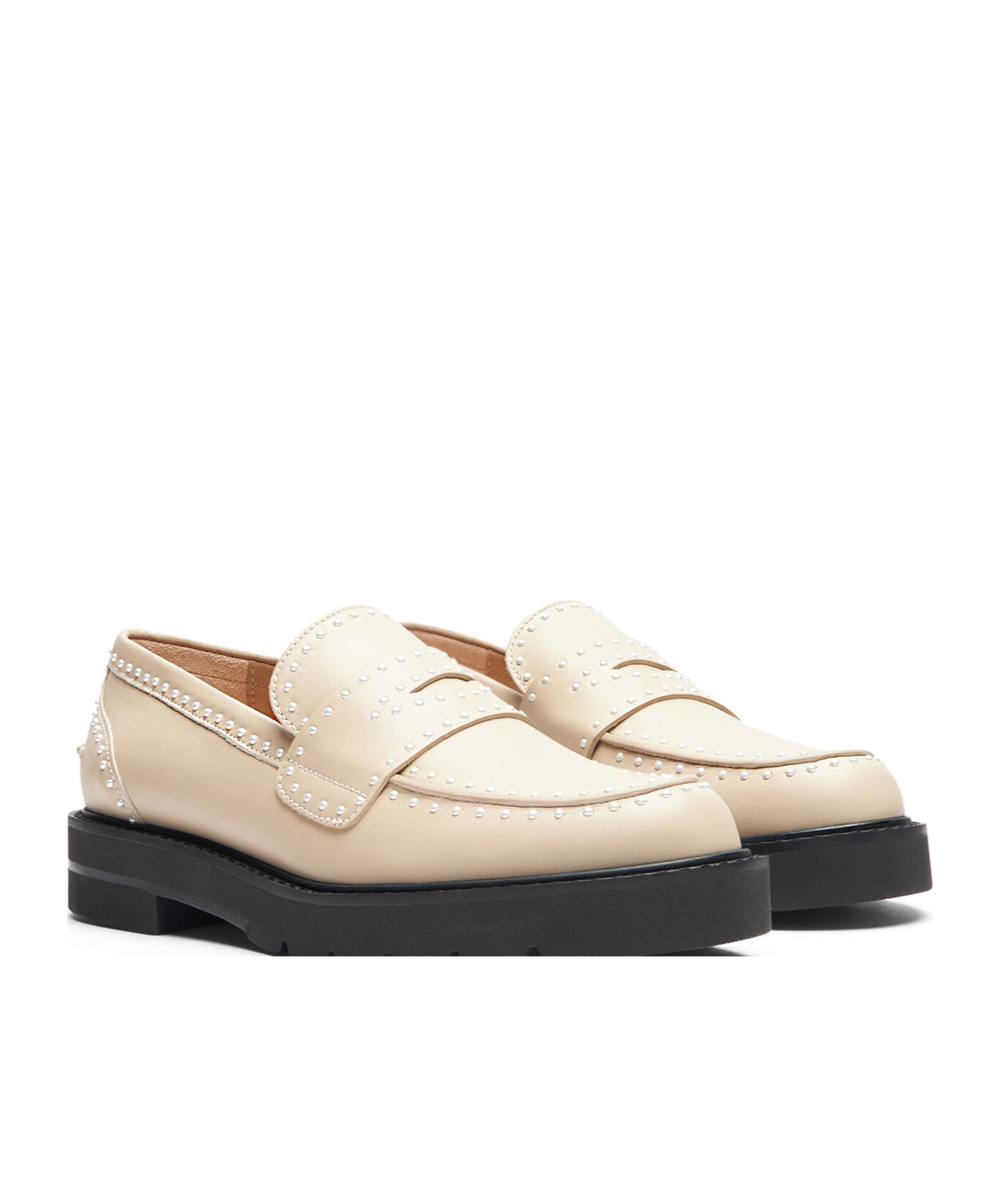 Stuart Weitzman Parker Lift Loafers In Nude