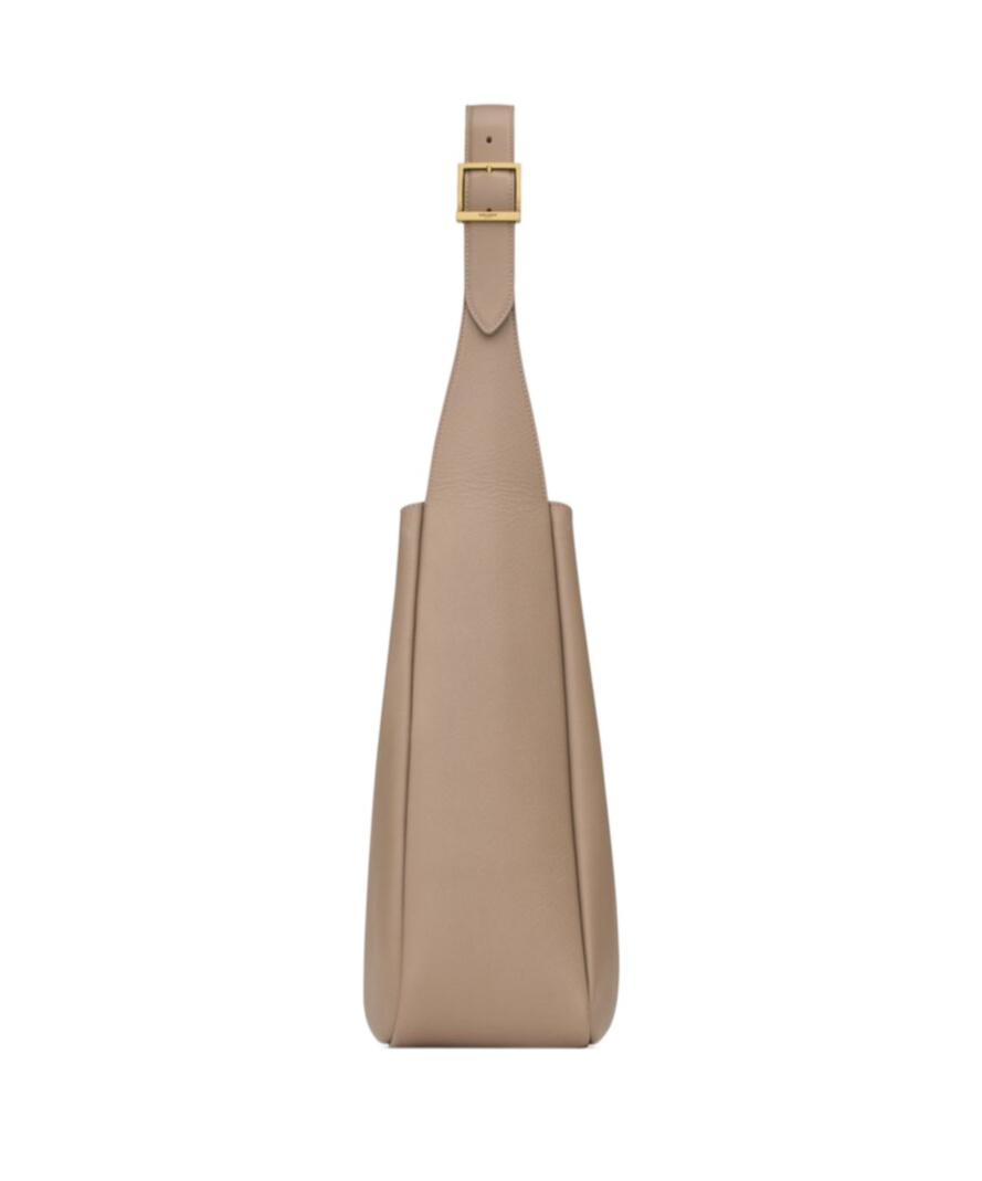 Saint Laurent Le 5 À 7 Supple Large In Smooth Leather In Dark Gray
