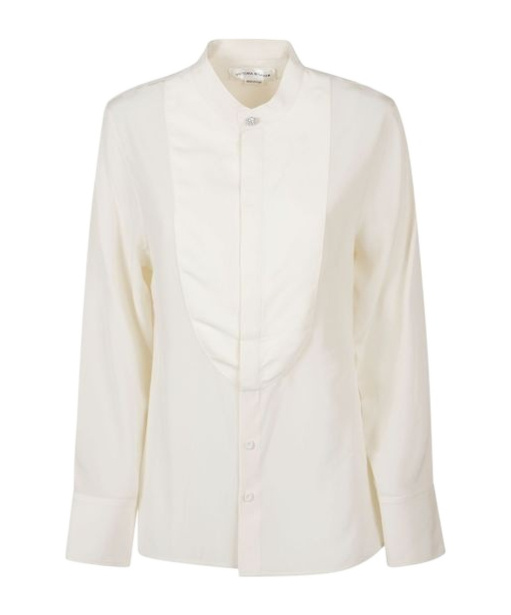 Victoria Beckham Long Sleeve Buttoned Shirt In Neutral