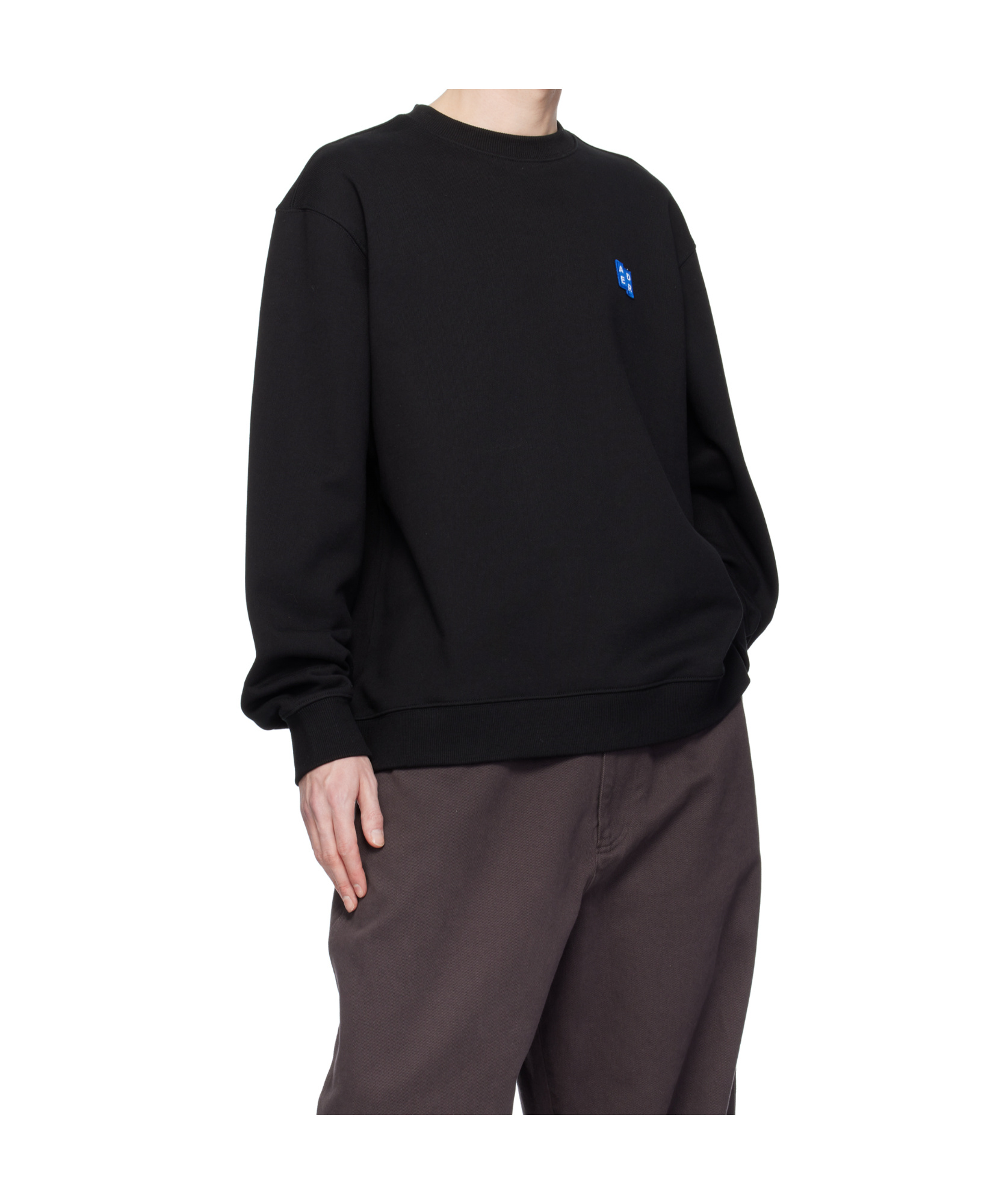 Ader Error Round Neck Pullover Woolen Sweater In Black