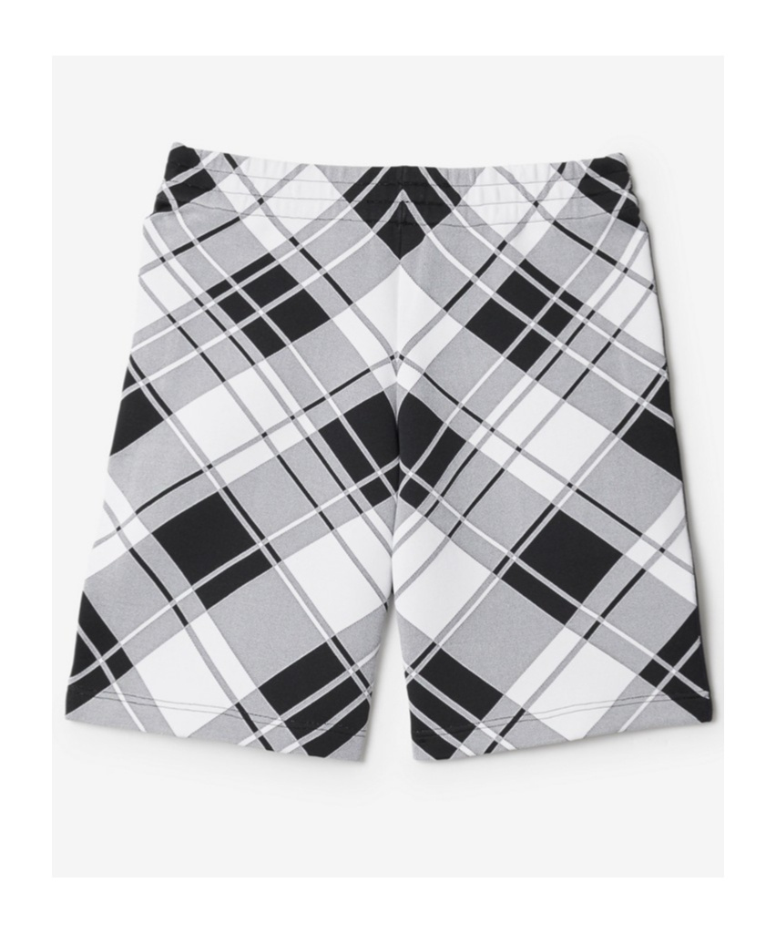Burberry Viscose Blend Checkered Shorts With Elastic Waistband In Gray