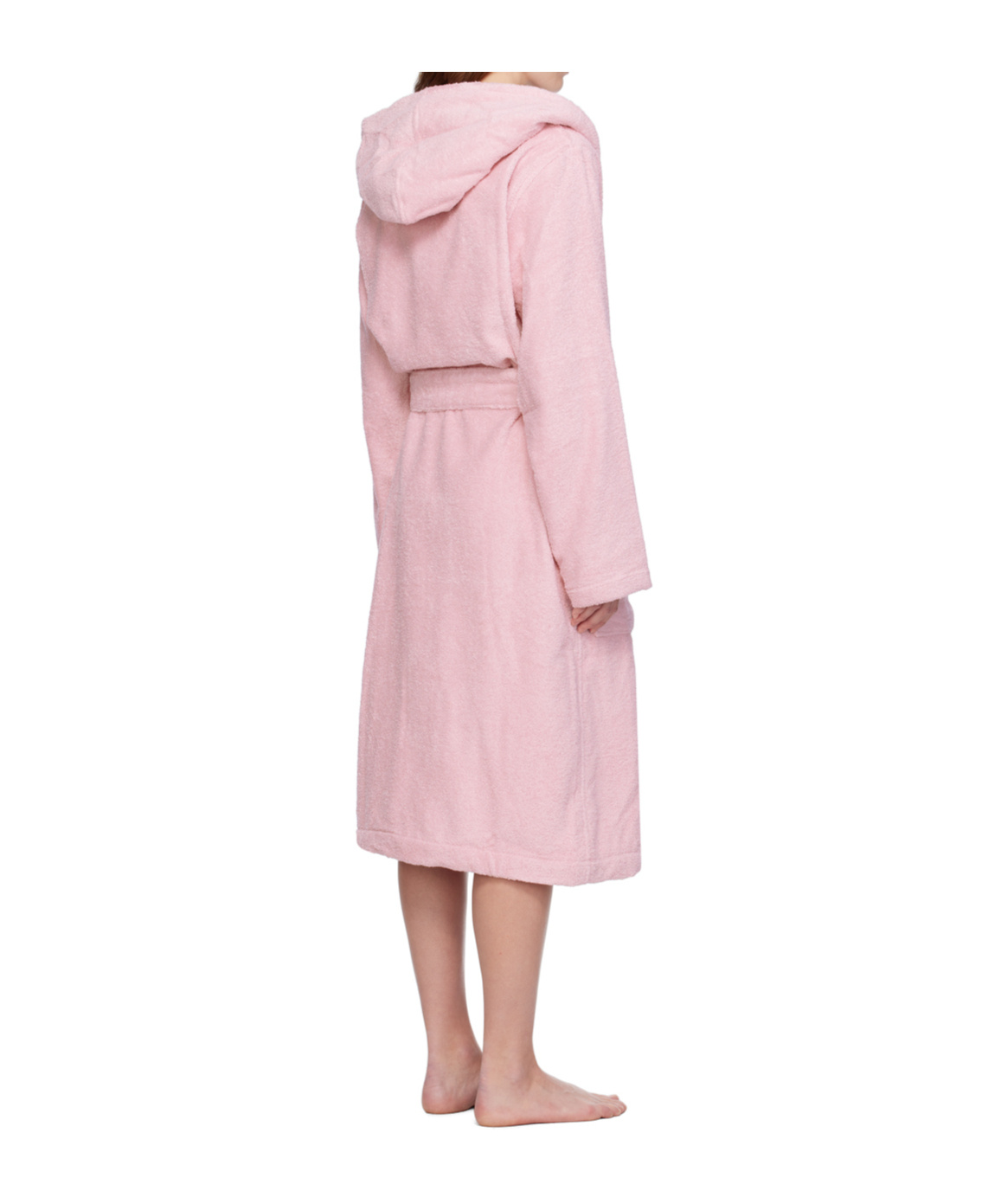 Tekla Organic Cotton Hooded Bathrobe In Pink