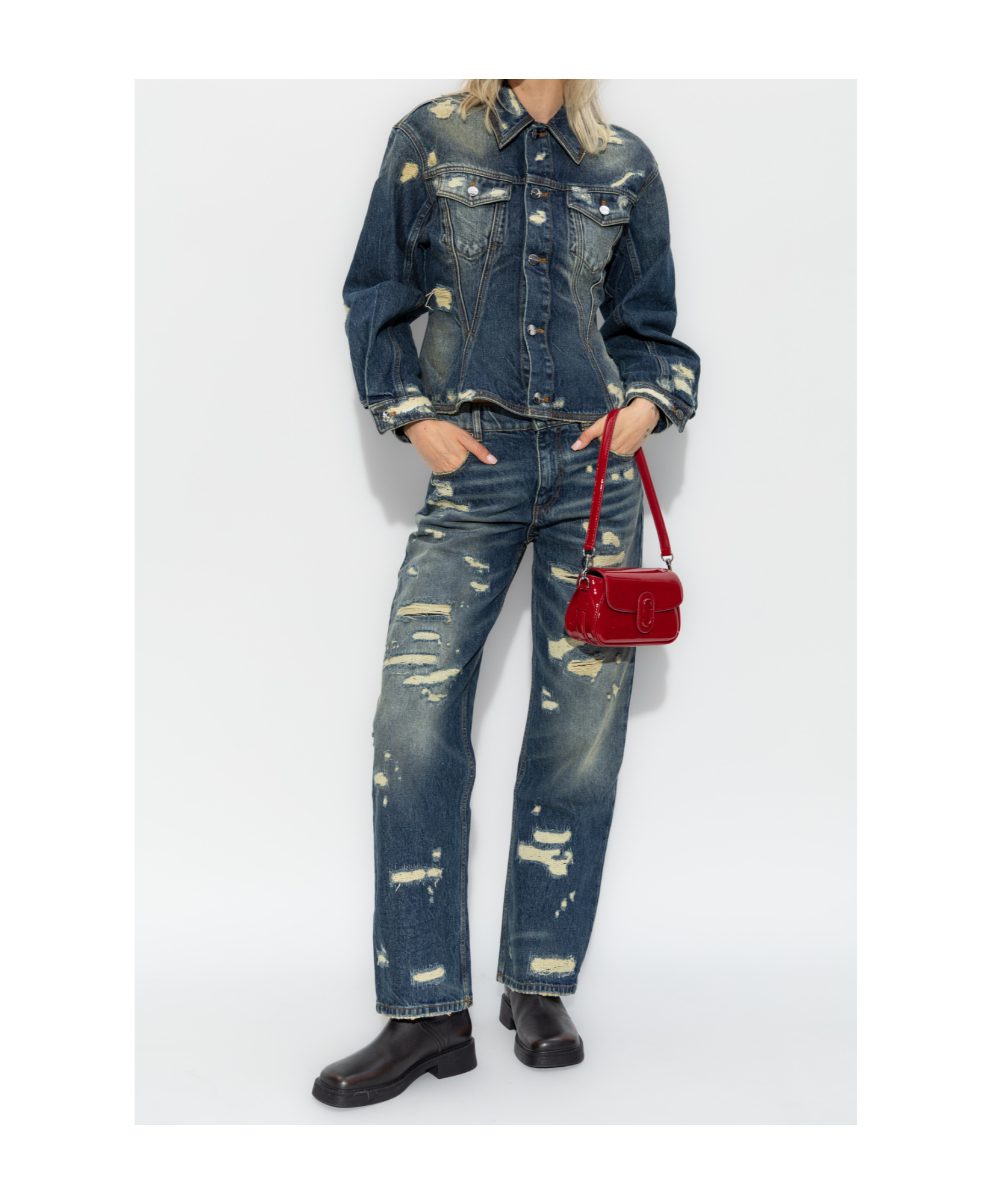 Marc Jacobs The Rip And Repair Straight Jean Jeans In Blue