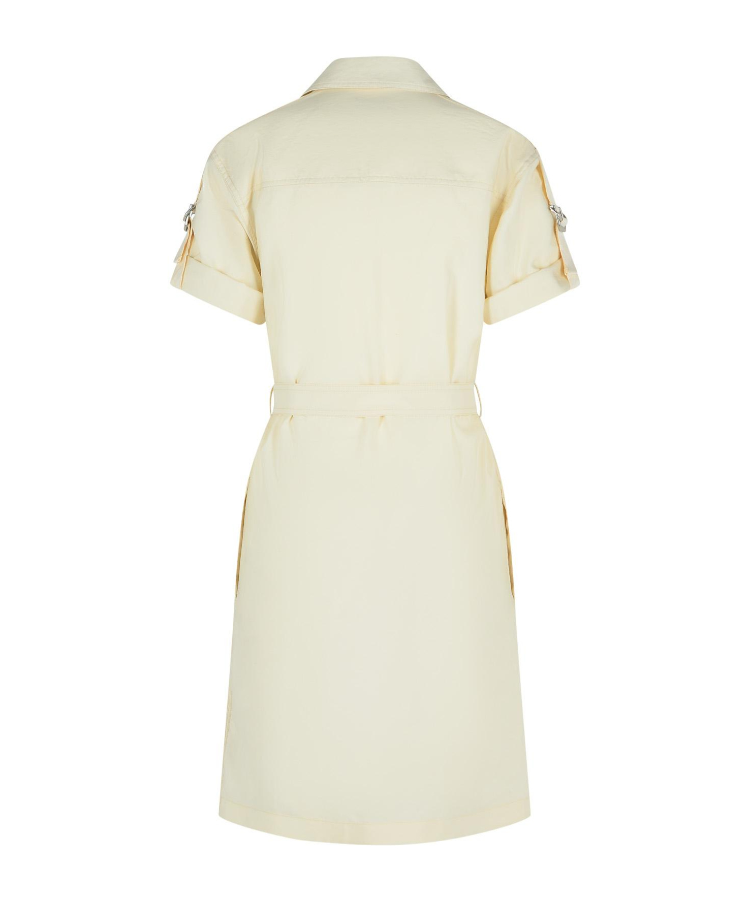 Burberry Silk Blend Dress Featuring Belted Waist In White
