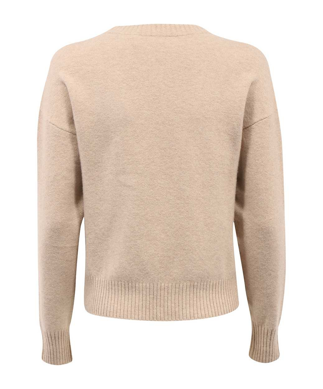 Yves Salomon Wool Crewneck Sweater In Nude