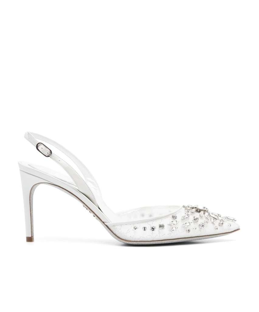 René Caovilla Pointed High-heeled Sandals In White