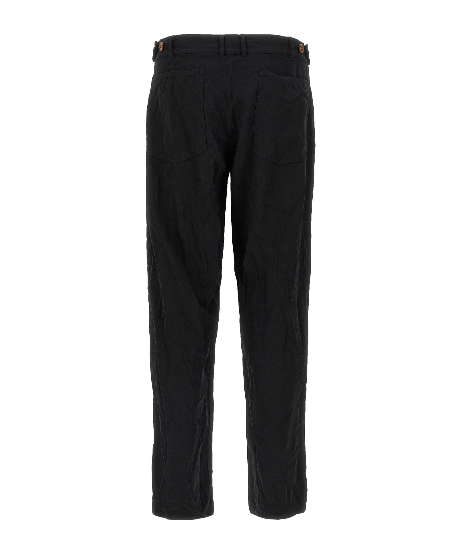 Comme Des Garçons Front Pleated Trousers With Back And Side Pockets In Black