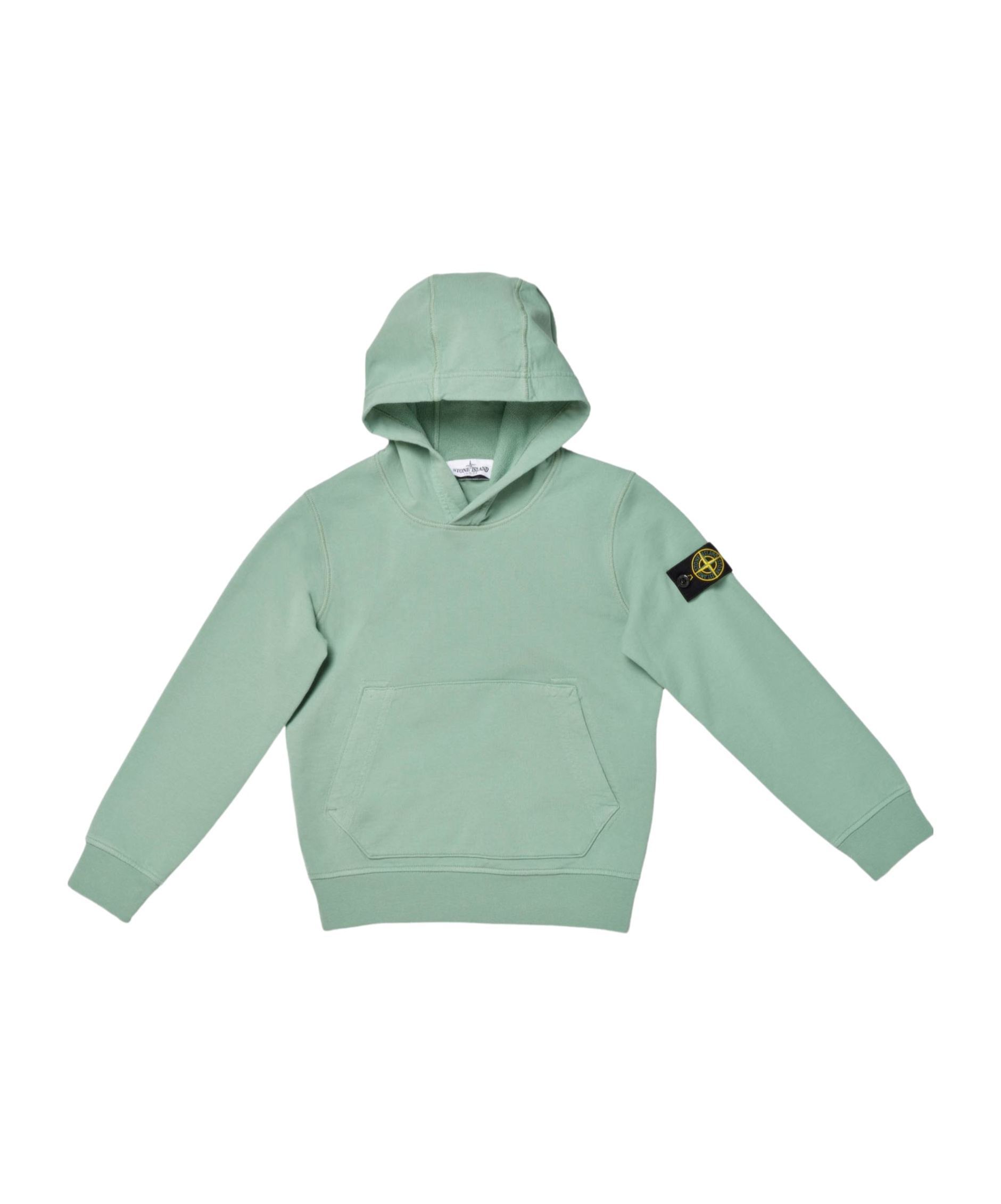 Stone Island Long-sleeved Hooded Sweatshirt In Green