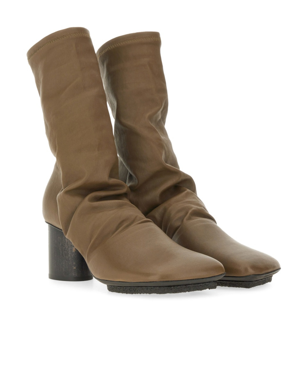 Uma Wang Round-head Short Boots In Brown
