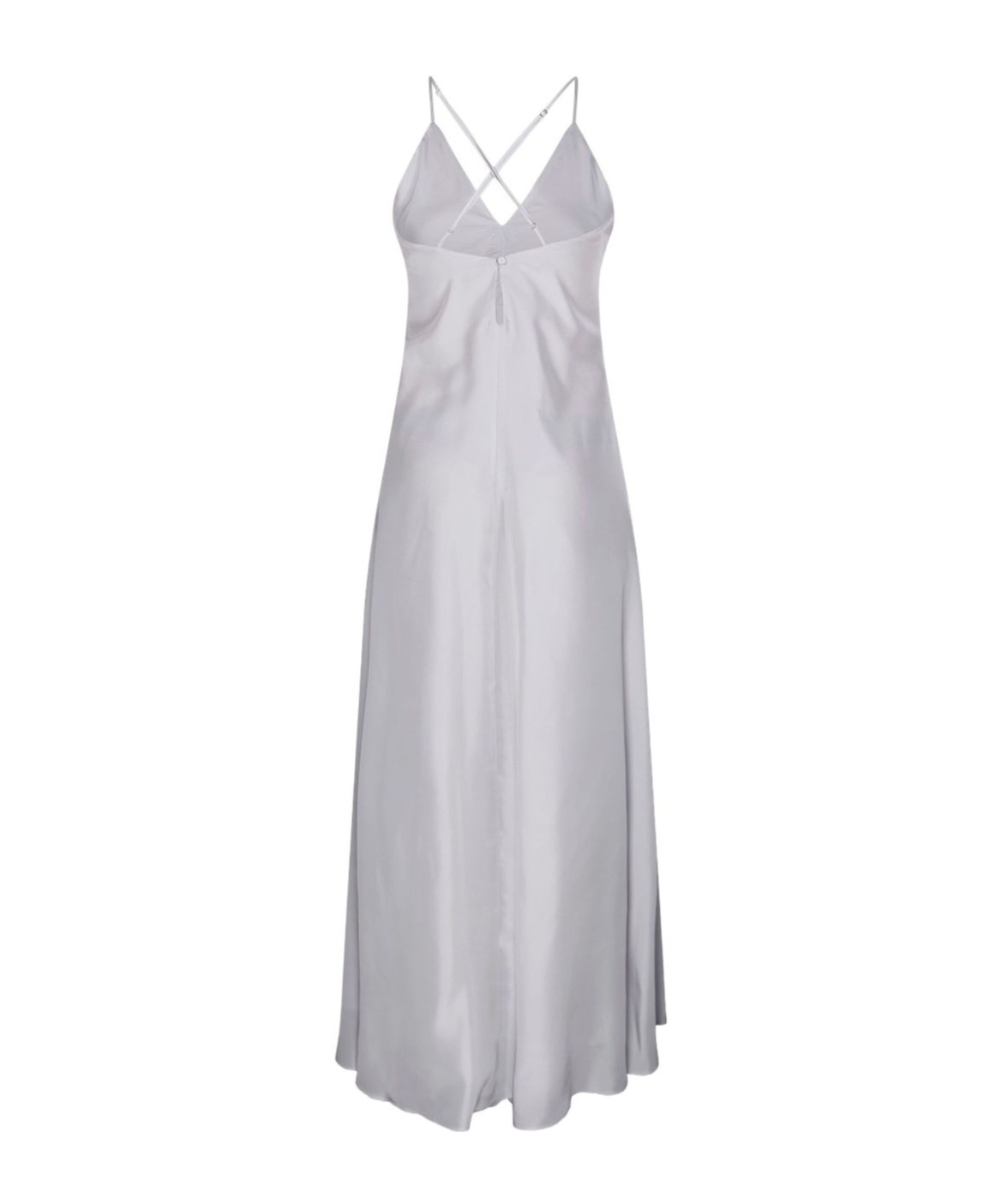 Shop Forte Forte Cross Strap Flare Dress In Grey