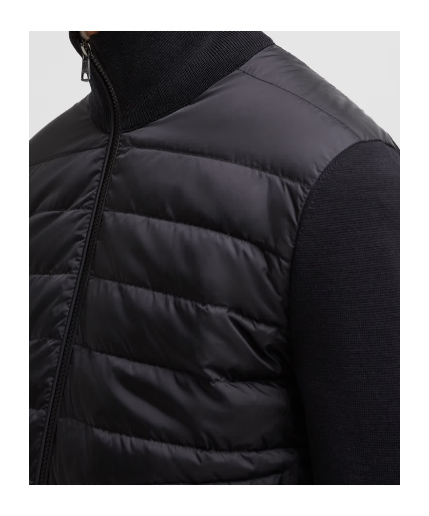 Moncler Padded Zip-up Cardigan Clothing In Black