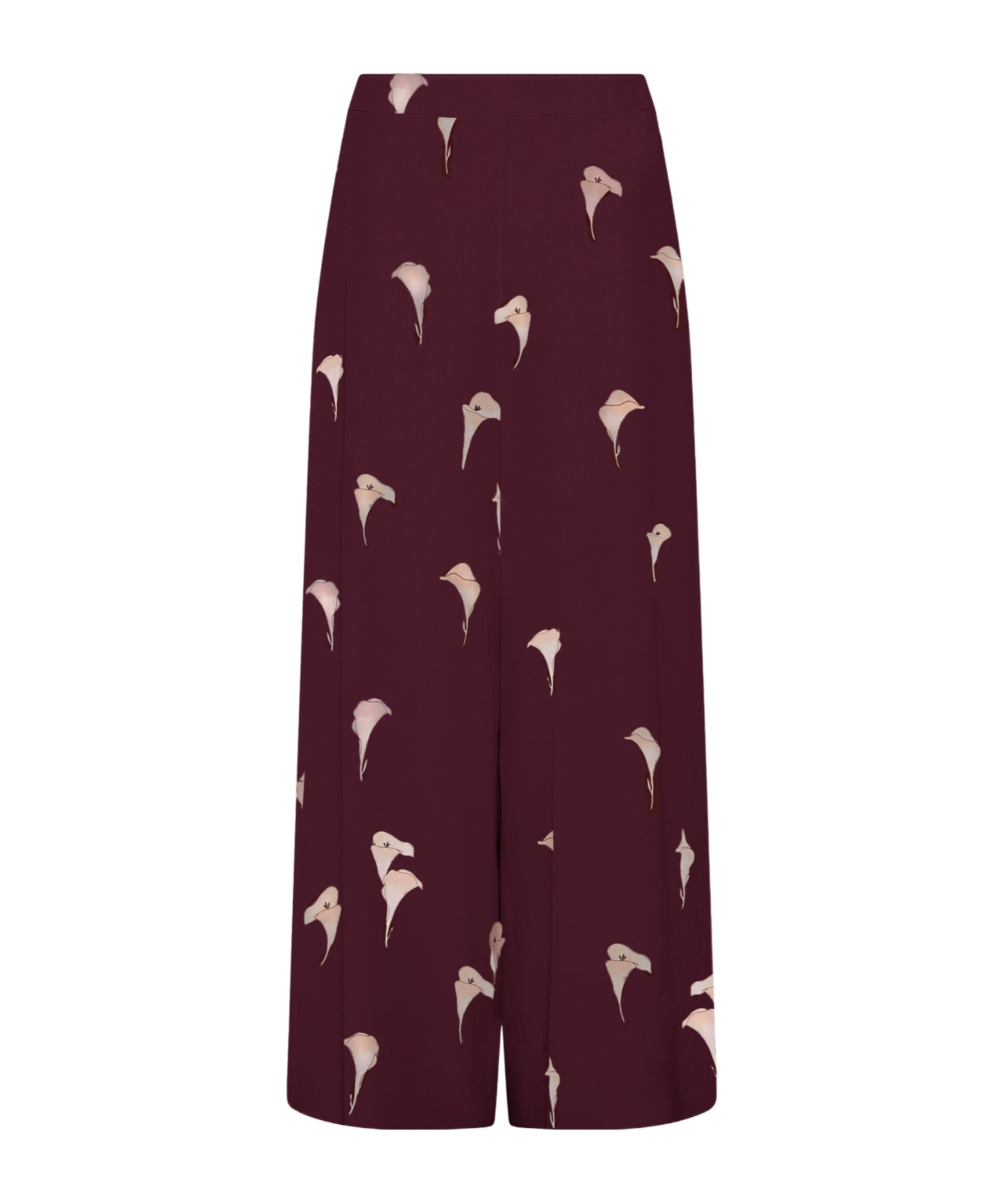 Marella Voile Wide-leg Trousers - Natural In Burgundy