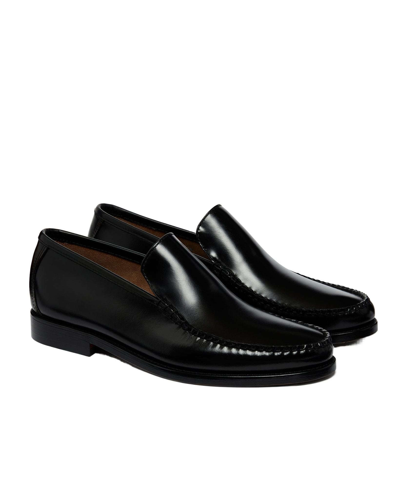 G.h. Bass & Co. Round Head Loafer Shoes In Black