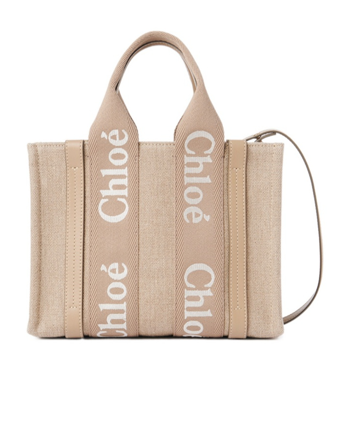 Chloé Small Woody Tote Bag In Nude