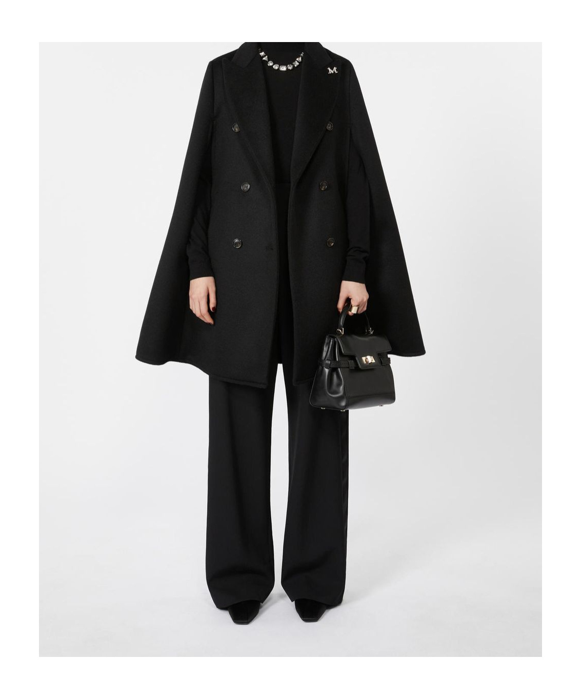 Max Mara Flap Shoulder Bag In Black