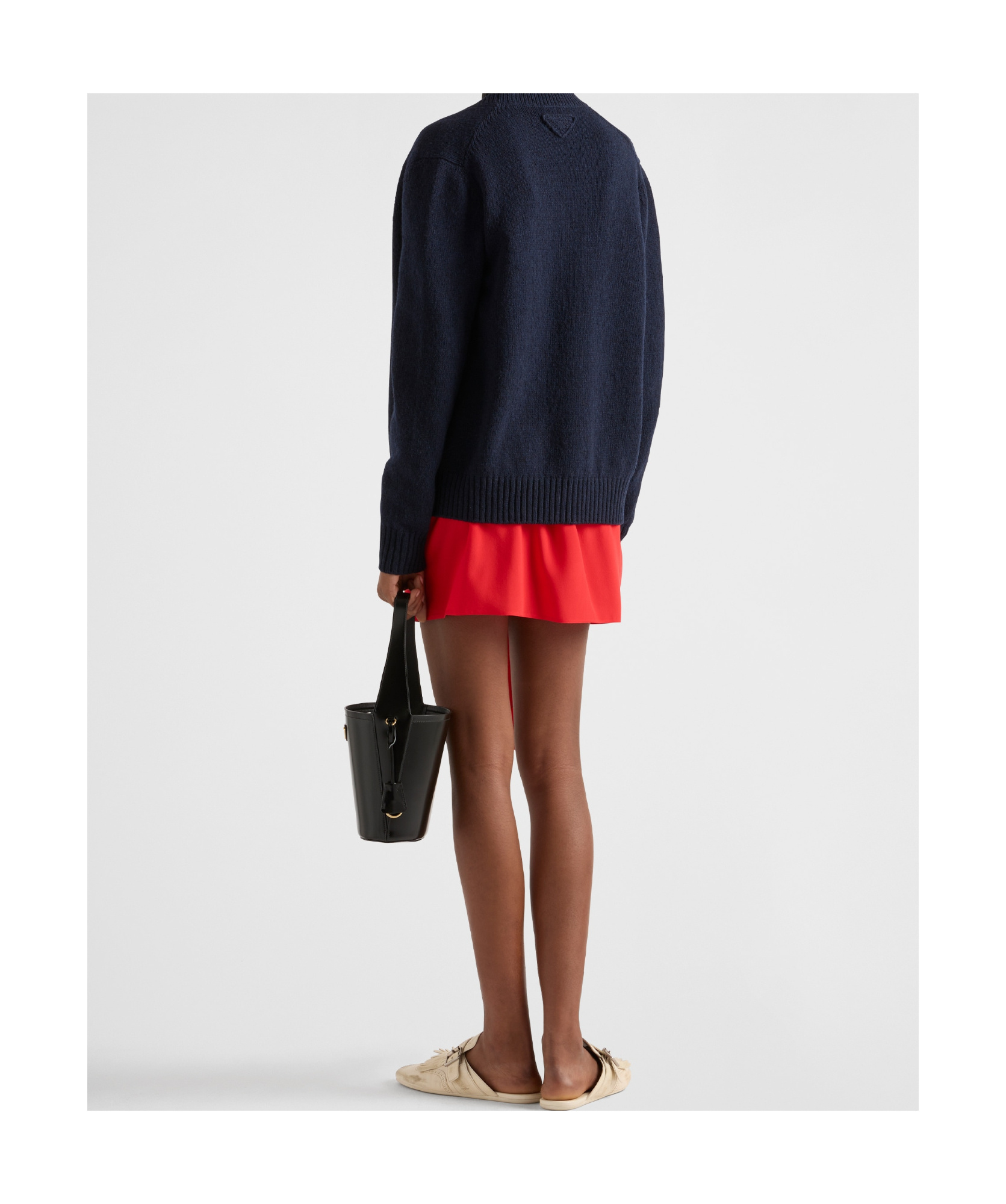 Prada Crepe De Chine Wrap Mini Skirt In Red