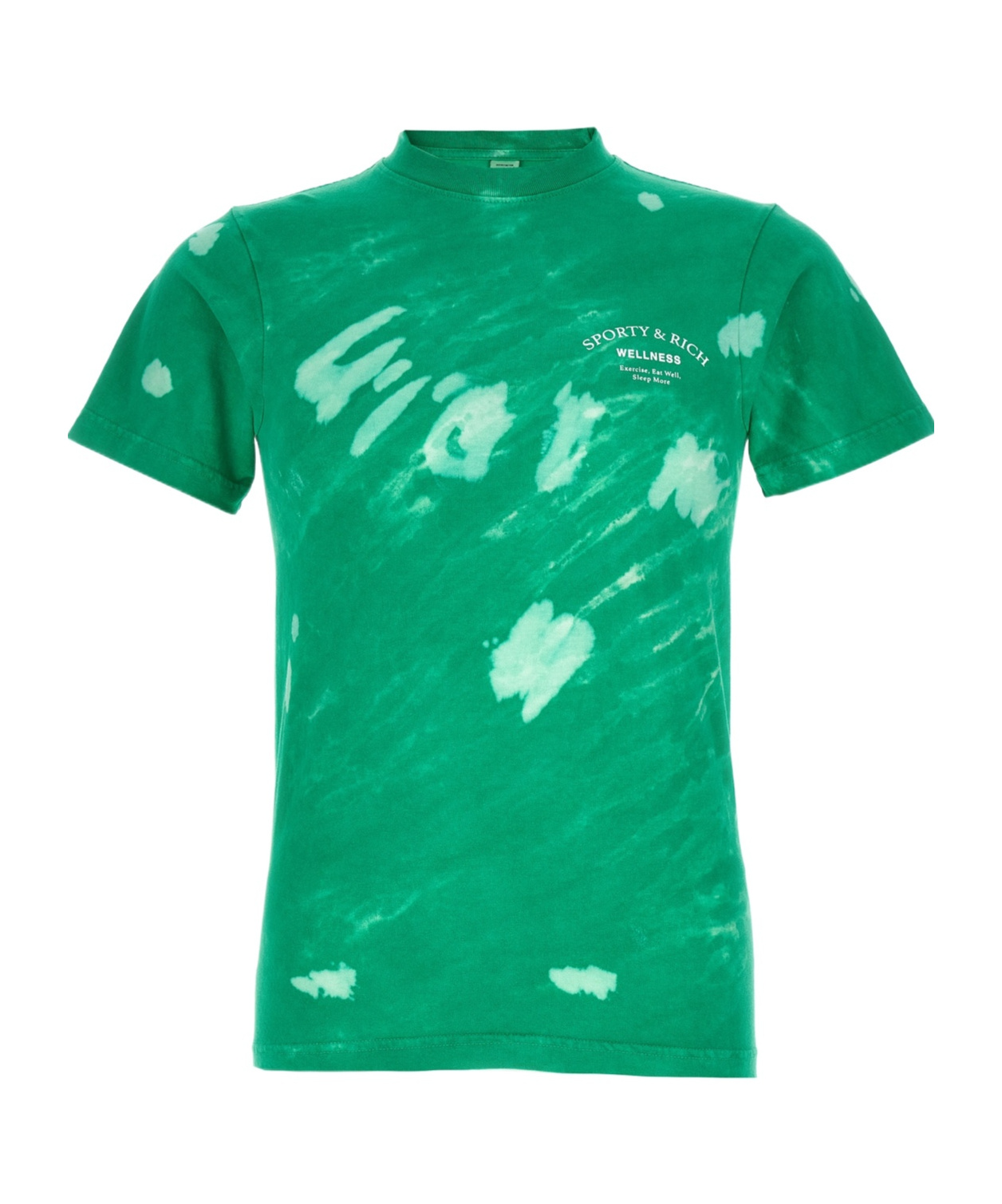Sporty And Rich Logo-print Abstract-print T-shirt In Green