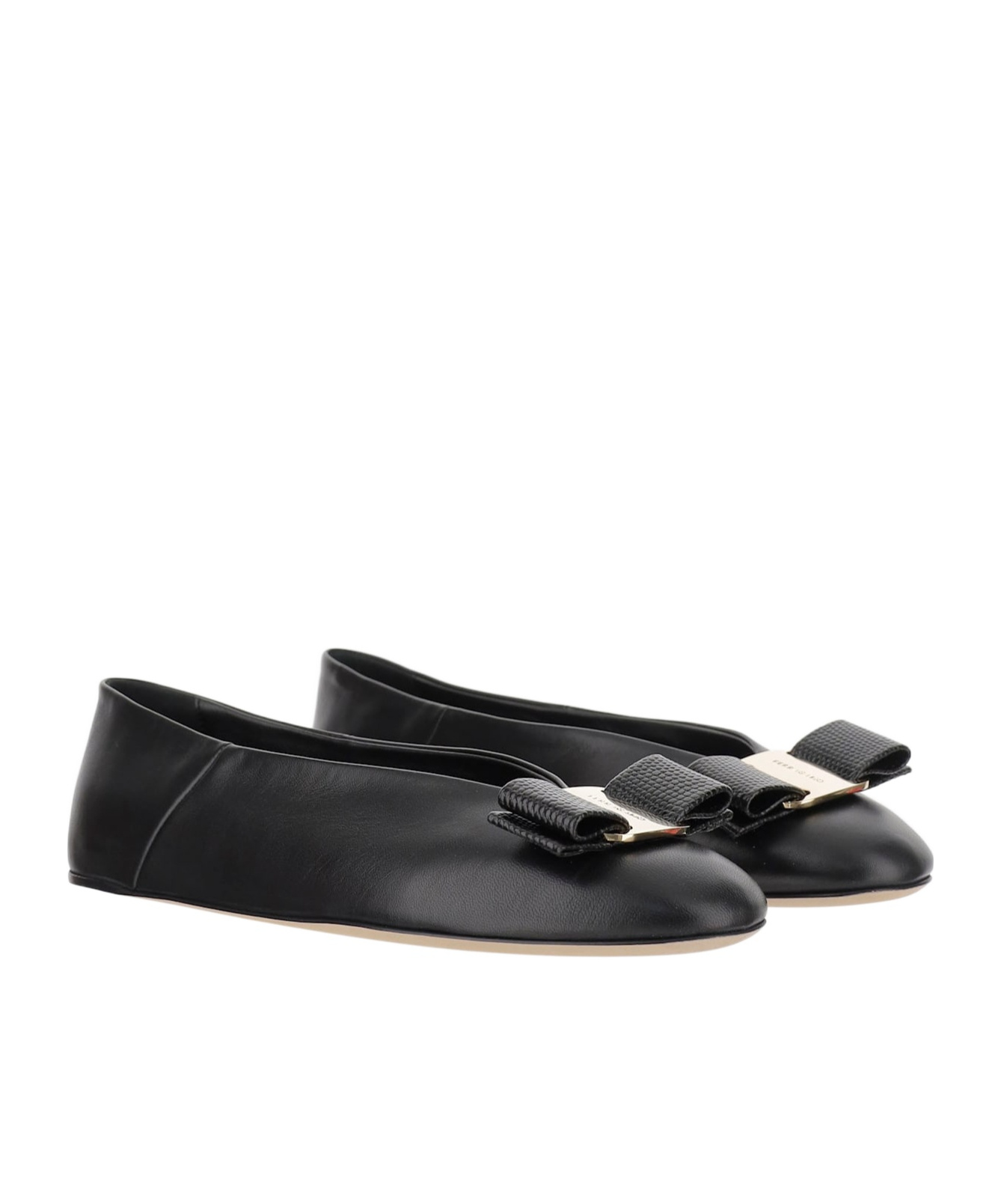 Ferragamo Vara Bow Ballet Flats In Black