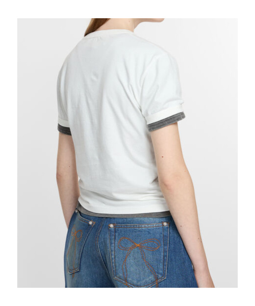 Acne Studios Logo Debossed Crewneck T-shirt In White
