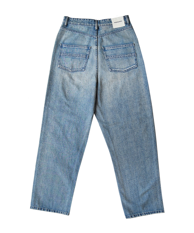 Namacheko Wide Jeans In Light-washed Denim In Blue