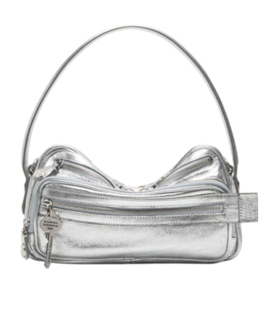 Acne Studios Camero Party Metallic-finish Shoulder Bag In Silver
