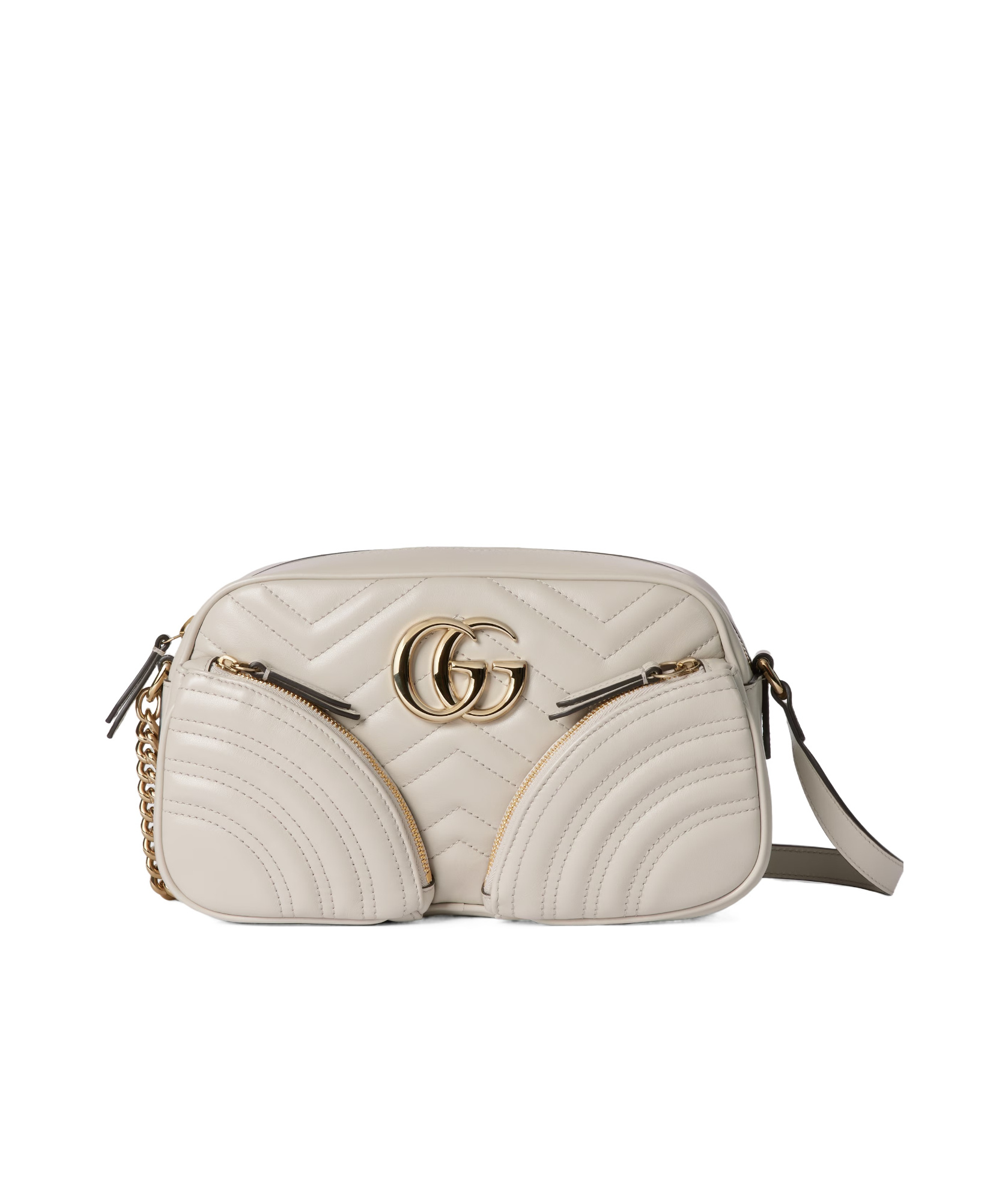 Gucci Gg Marmont Leather Shoulder Bag In Nude