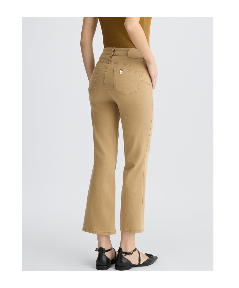 Liu •jo High-rise Denim Pants In Nude