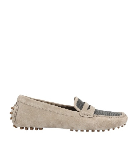 Brunello Cucinelli Round-head Flat Shoes In Nude